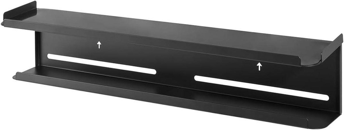Wandrek voor TV - TV Plank - Media Opbergen - Dubbele Plank - 57.4 cm - Zwart