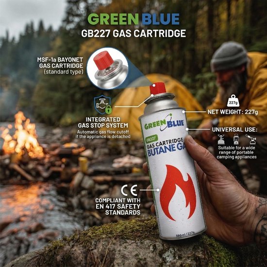 Gaspatroon Butaan - Camping Gas Universeel Gas - Kamperen Koken - EN417 Schroefdraad - 227g - Niet van toepassing — afbeelding 3