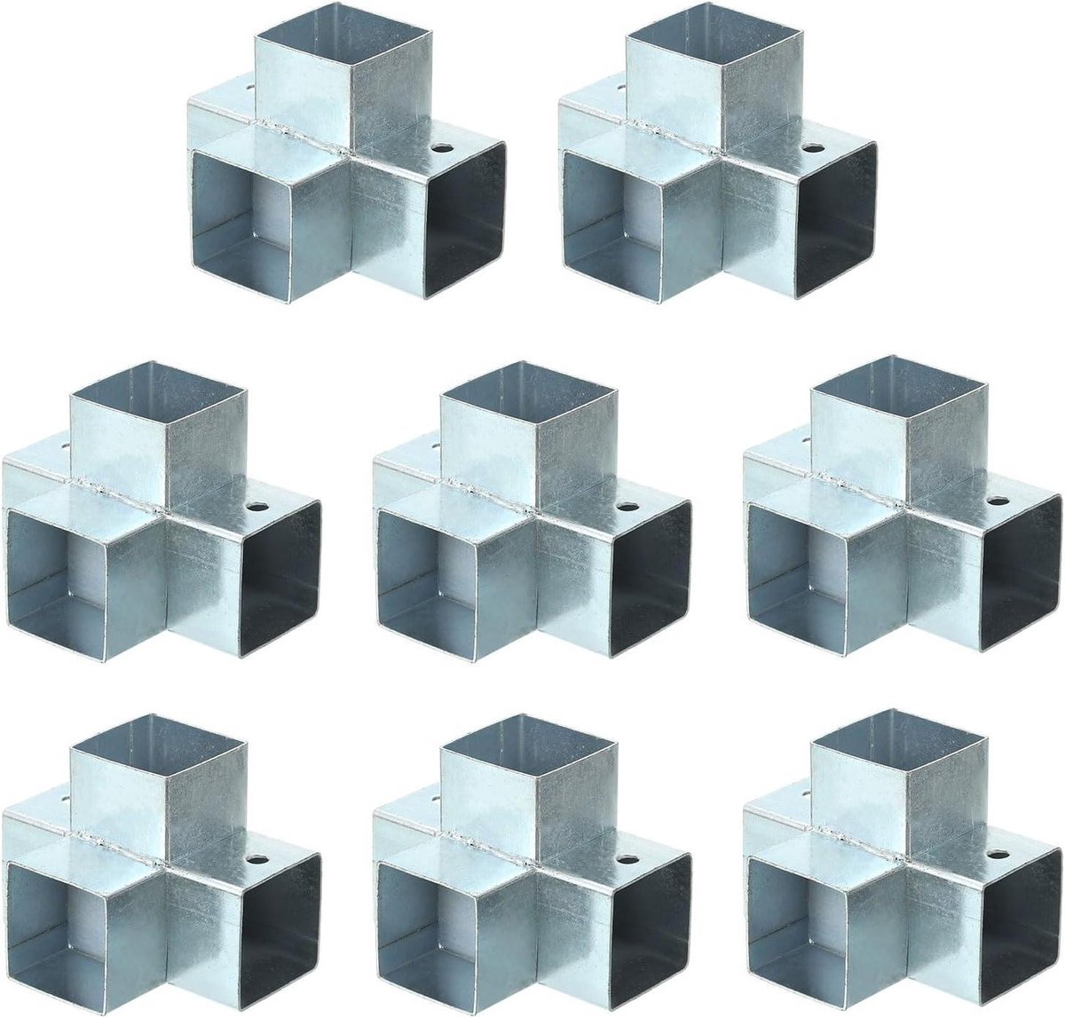 Paviljoen Hoekverbinding - Houtverbinder Steun - Doe-het-zelf Bouwen - Verzinkt Staal - 8 Stuks - Zilverkleurig