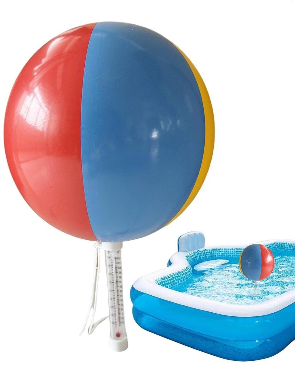 Zwembadthermometer - Aquarium thermometer - Water temperatuur meten - Zeebal design - 40.5 cm - Meerdere kleuren