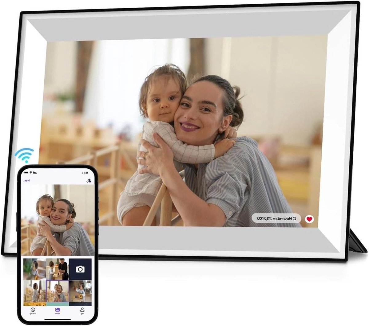 Digitale Fotolijst - Smart WiFi Frame - Foto's Delen - IPS HD Touchscreen - 101 Inch - One Color