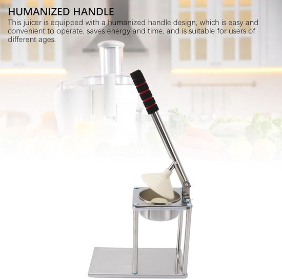 Handbediende Professionele Roestvrij Stalen Sapcentrifuge voor Sinaasappels Granaatappels en Ander Fruit - Multifunctioneel, Ergonomisch Handvat, Vaatwasmachinebestendig, Inclusief Beker, Roestbestendig en Duurzaam van Merkloos — afbeelding 5