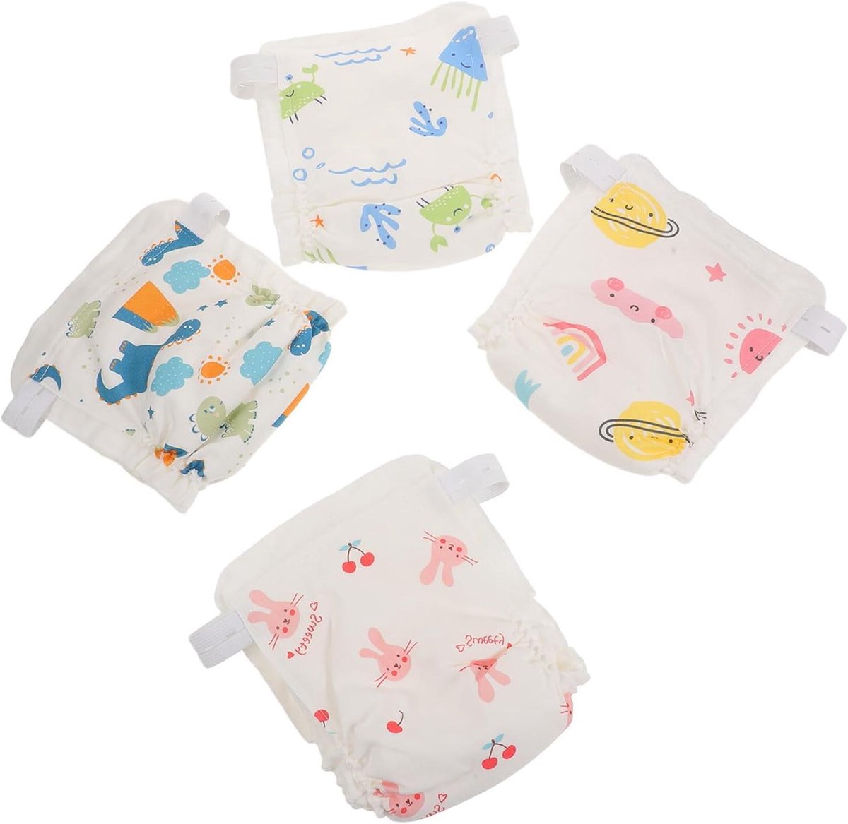 Trainingsbroekjes Baby - Potty Training Shorts - Zindelijkheidstraining Kind - Zachte Katoen Mix - 4 Stuks - Multicolor