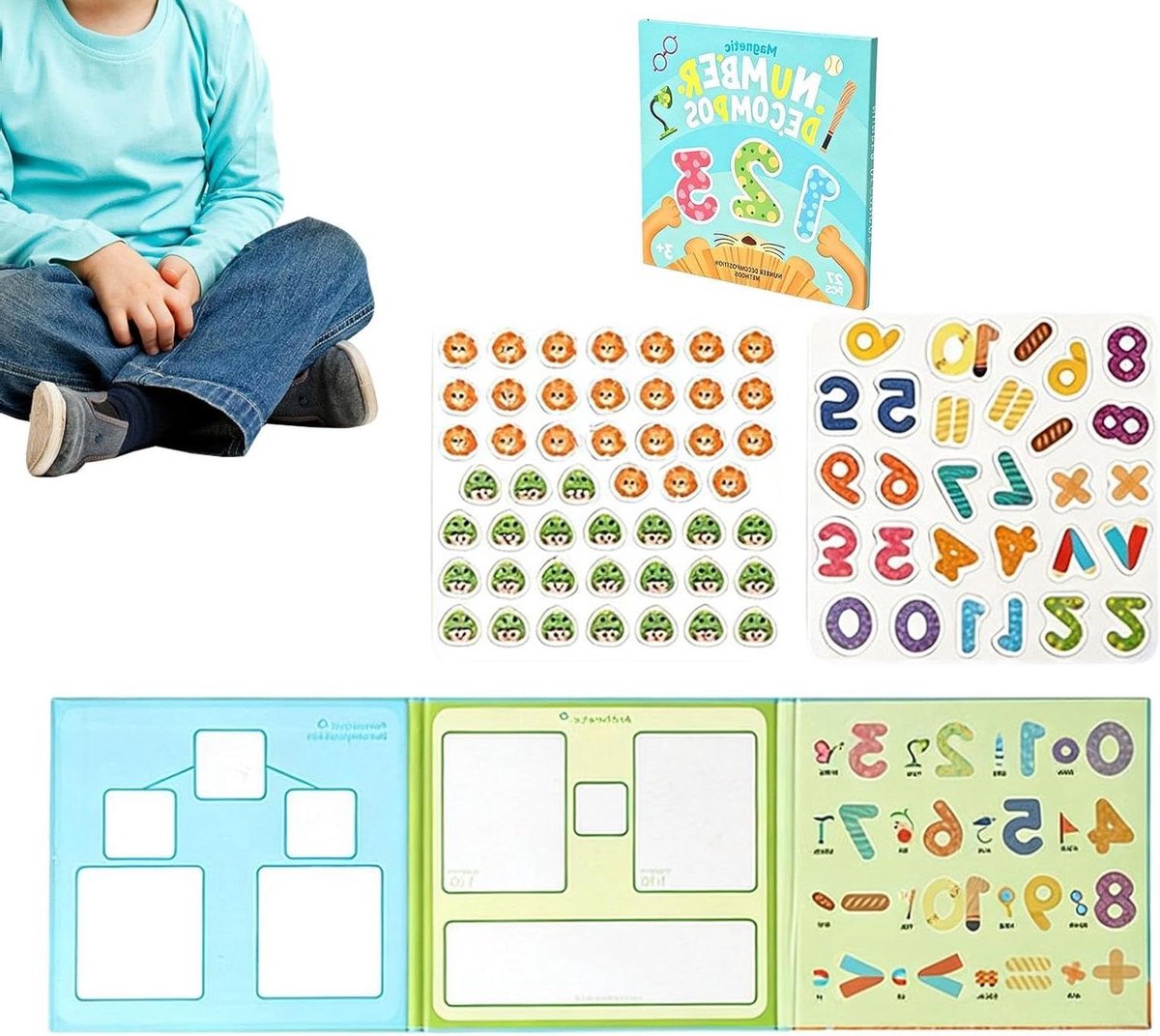 Magneetboek Breuken - Educatieve Puzzel Wiskunde - Leren Breuken - Interactieve Manipulatieve Tool - 224 x 192 x 15 cm