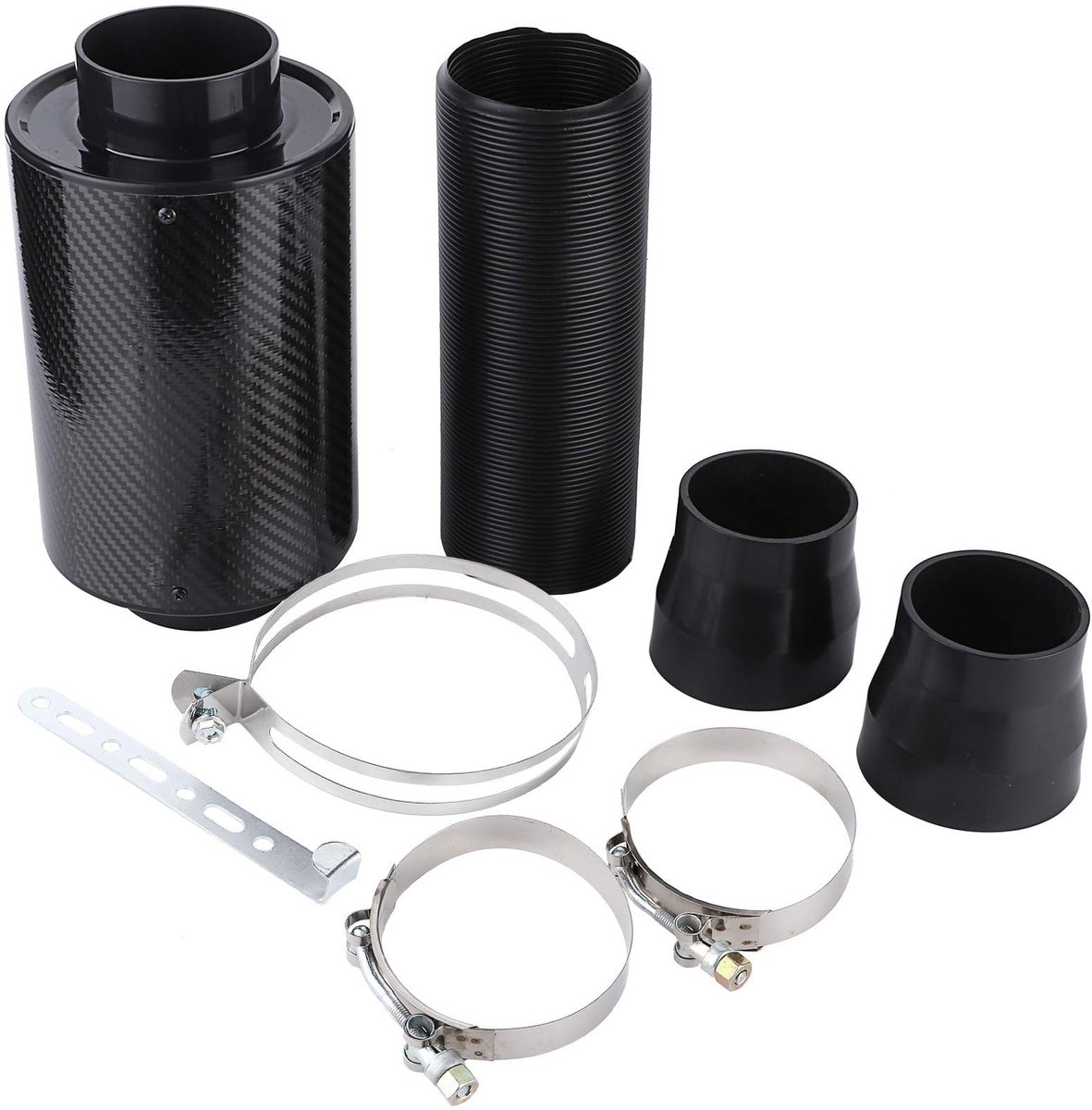 Dailygoody - Universele auto-inlaatkit - Koude luchtfilter - Verbeterde filterefficiëntie - 3-inch formaat - Verhoogd vermogen - Geschikt voor de mees...