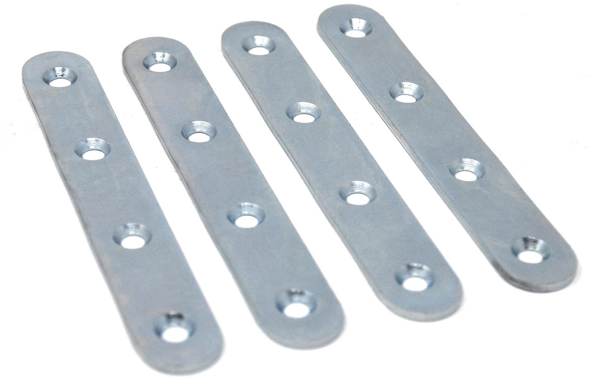 Dailygoody - Platte Verbinders - Geperforeerde Plaat - Robuust en Duurzaam - 100 mm - Bevestigingsplaat - Voor Houtverbindingen - Geschikt voor Meubel