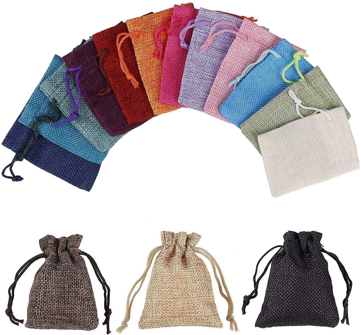 Dailygoody - Katoenen Zakjes Met Trekkoord - Doe-Het-Zelf Handwerk - 10 x 15 cm - Gastgeschenken - Perfect voor Sieraden en Geschenken