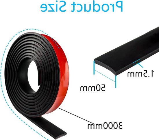 Zelfklevende rubberen strips voor DIY, isolatie en anti-vibratie - 50mm breed, 1.5m lang, niet-slip rubbermat voor vloerbedekking en afdichtingen — afbeelding 5