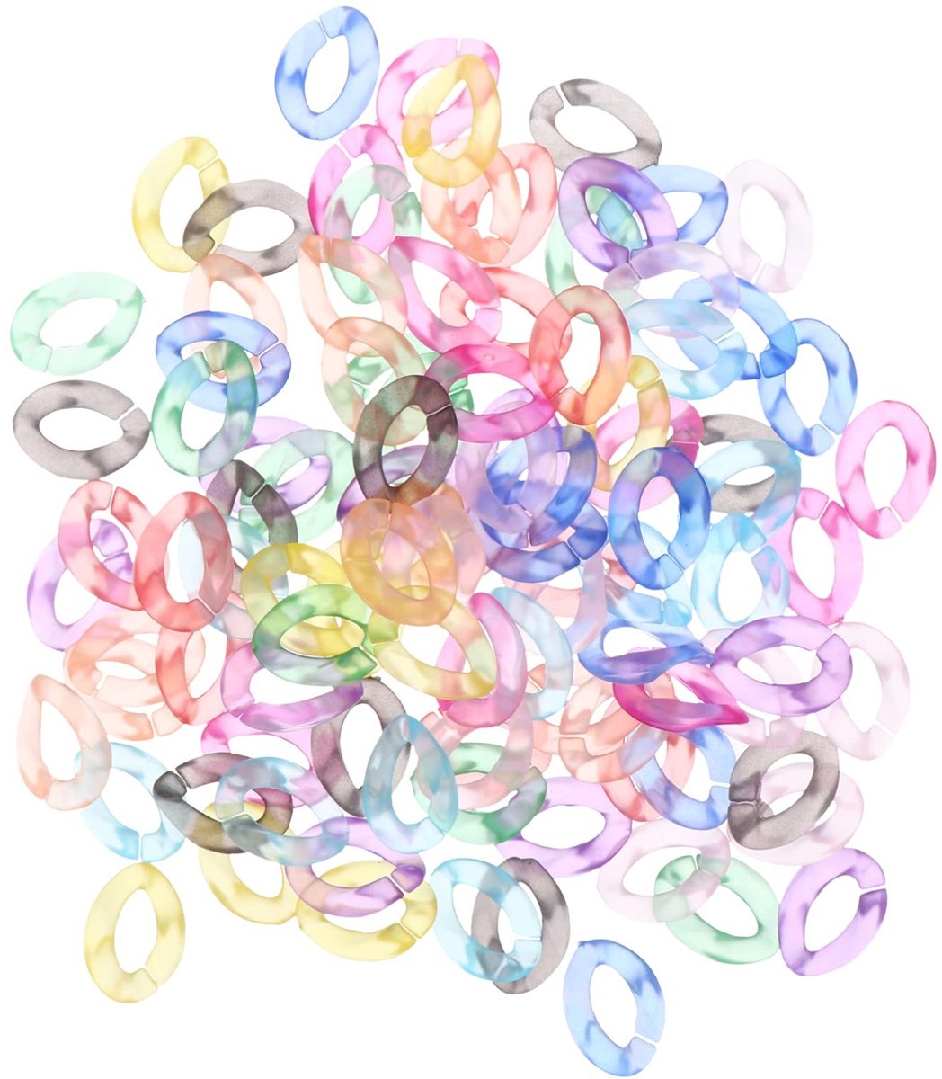 Dailygoody - Transparante Koppelingsringen - Duurzame Ketting Aansluitingen - 100 Stuks - Voor Tassen en Knutselen - Acryl - Ideaal voor Creatieve Pro..