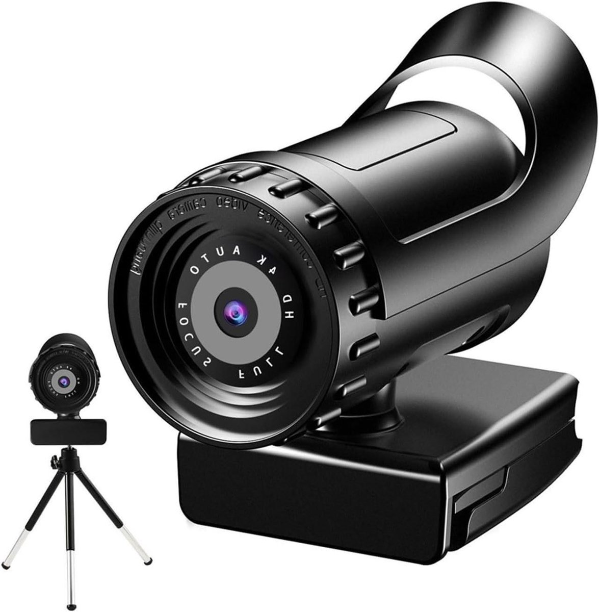 Full HD Webcam - Web Camera USB - Videobellen - Ingebouwde Microfoons - 120° Kijkhoek - Zwart