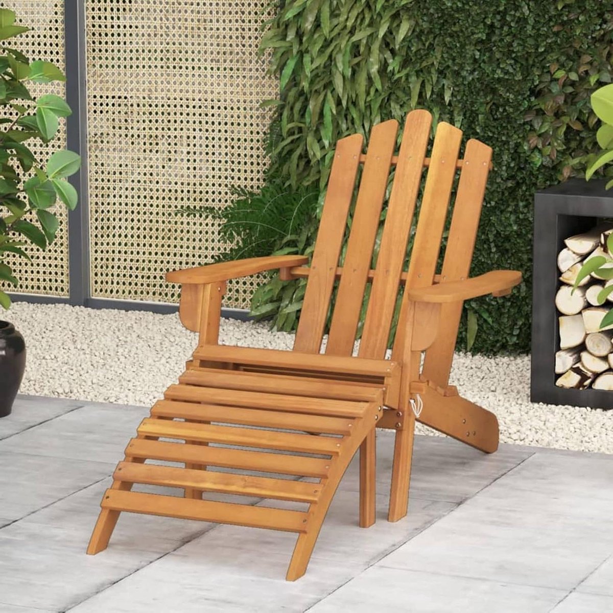 Houten Tuinstoel - Acacia Stoel - Ontspannen Buiten - Ergonomisch Design - 36 cm Zithoogte - Houtkleur