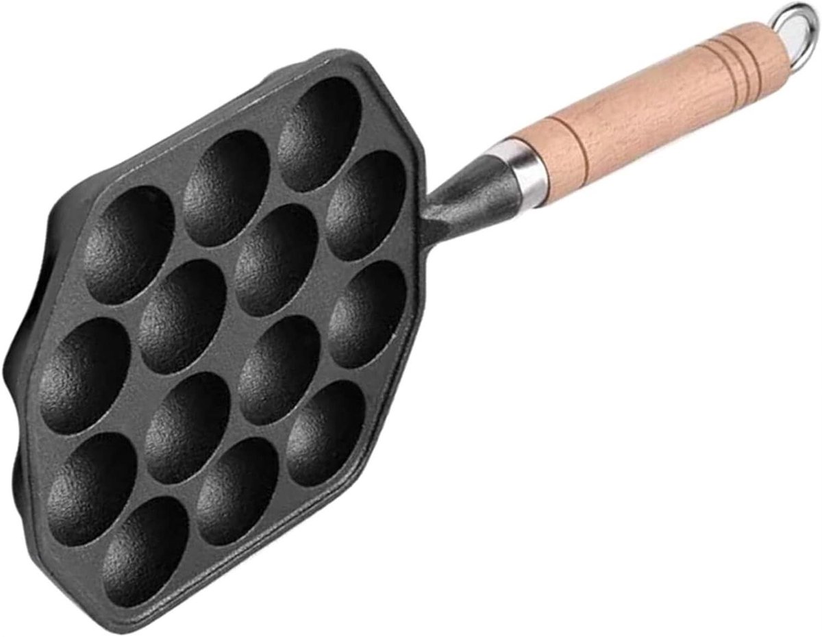 Takoyaki Grill Pan - Poffertjes Pan Octopus Ballen - Thuis Streetfood Maken - 14 Gaten Non-stick - Niet gespecificeerd - Zwart