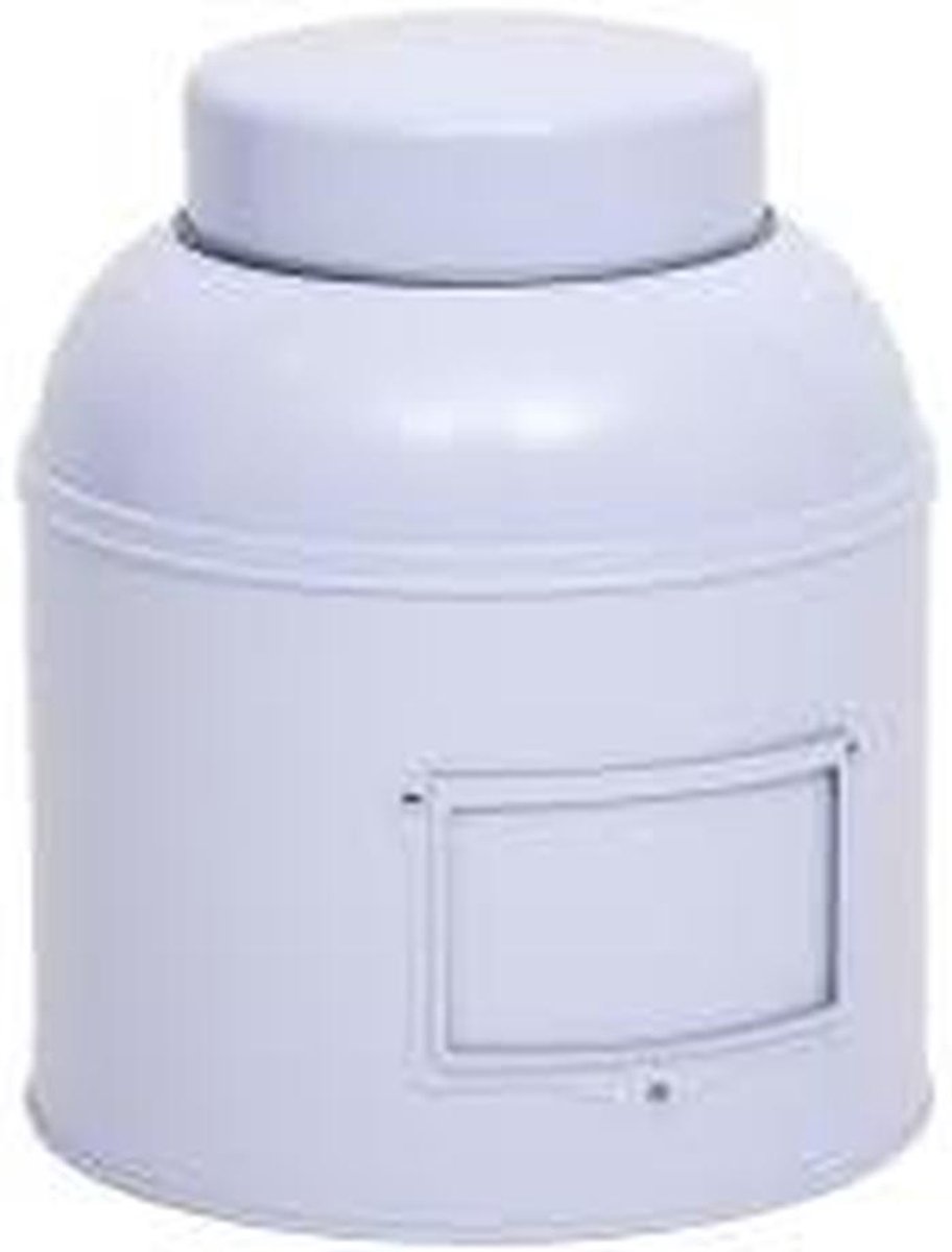 Voorraadblik XL - Theeblik Bewaarblik - Keuken Opbergen - Luxe Uitstraling - 24 cm - Wit