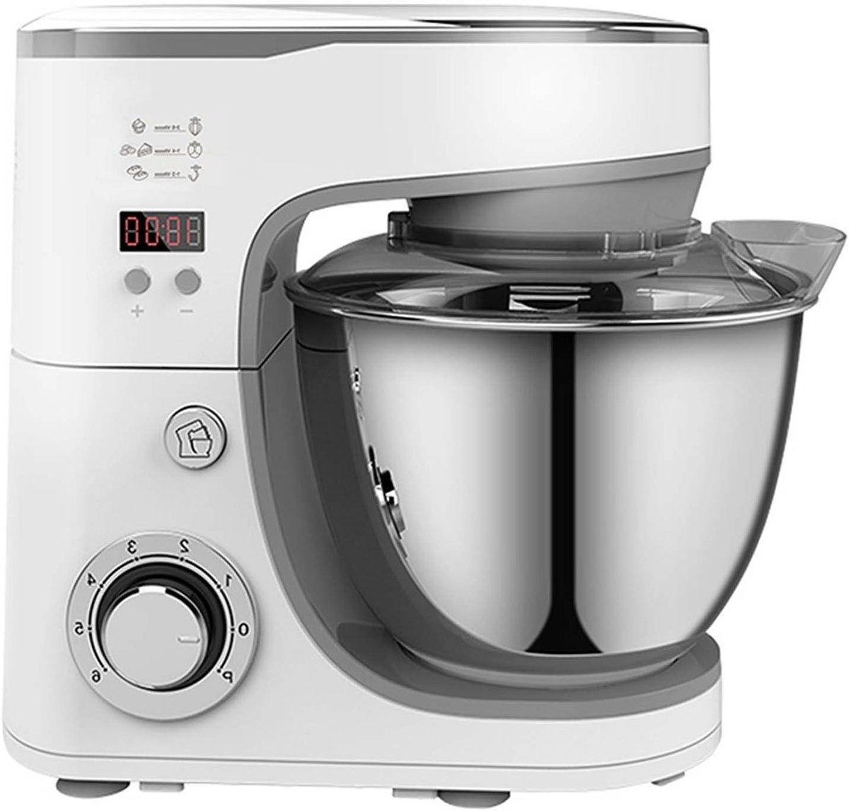 Keukenmachine - Mixer Standmixer - Bakken en Koken - 8 Snelheden - 5 Liter - Zilver