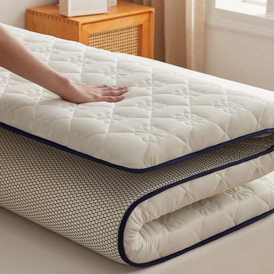 Japanse Slaapmat - Futon Matras Vloermat - Comfortabel Slapen - Huidvriendelijk Pluche - 150 x 200 cm - Grijs — afbeelding 3
