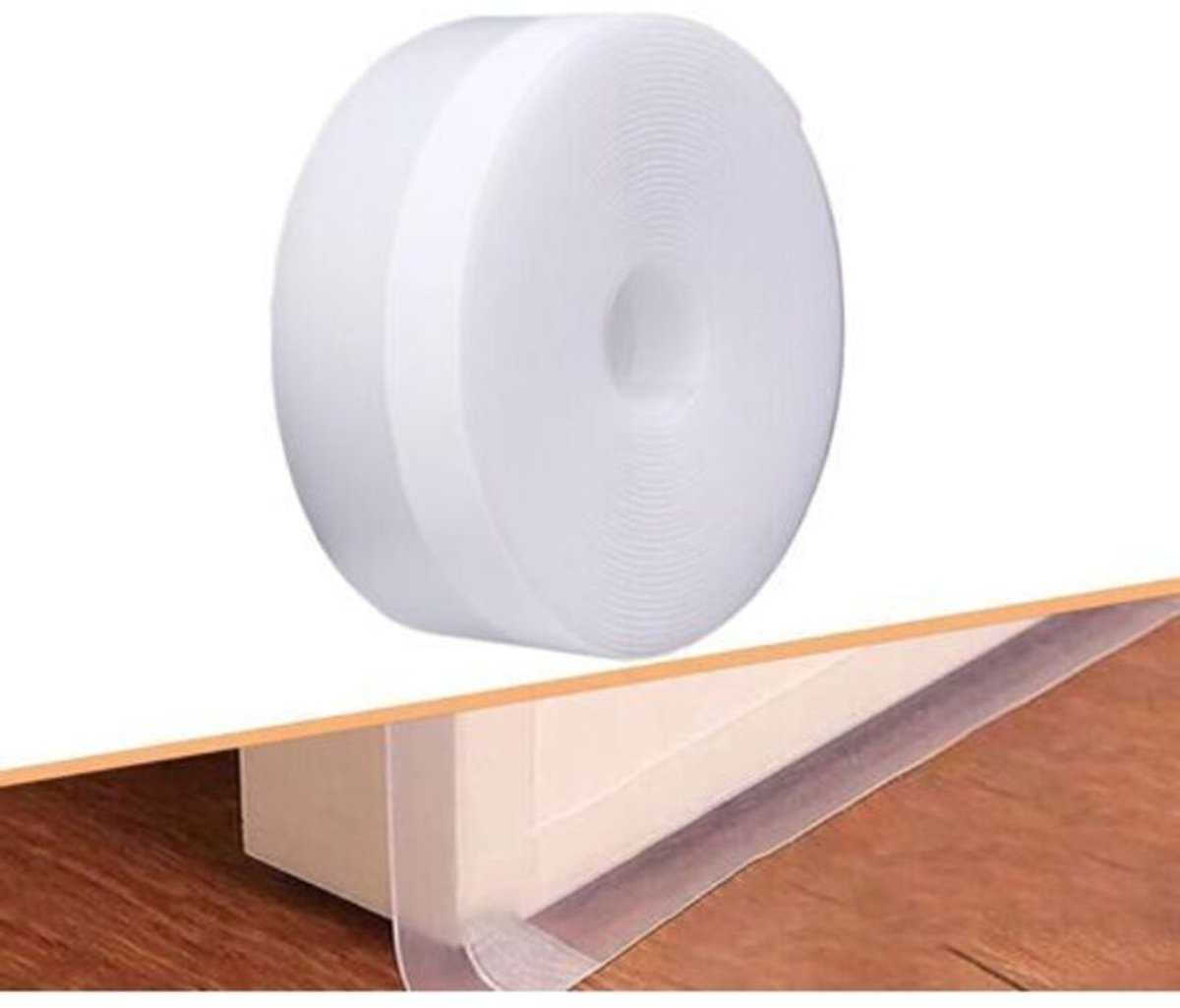 5 meter lange afdichtingsstrip voor de onderkant van deuren, warmte-isolatie en koudebescherming, geschikt voor ramen en douchedeuren, zelfklevende siliconen afdichtingsstrip, blokkeert geluid en stof.
