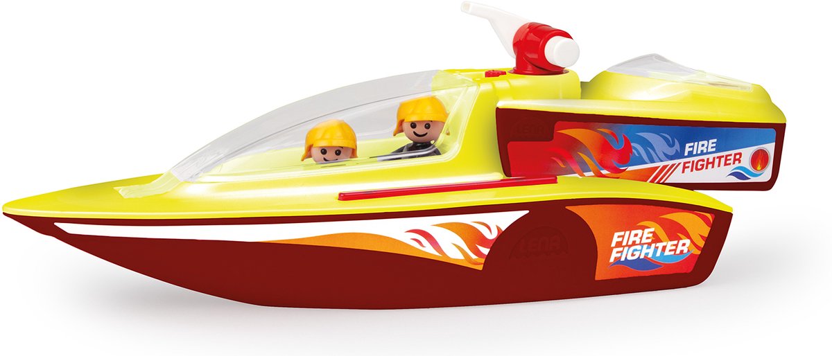 Lena brandweerboot speelgoed - BOAZZ Vuurboot met Boaties.