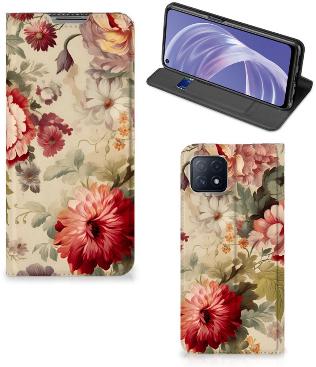 Smart Cover voor OPPO A73 5G Bloemen