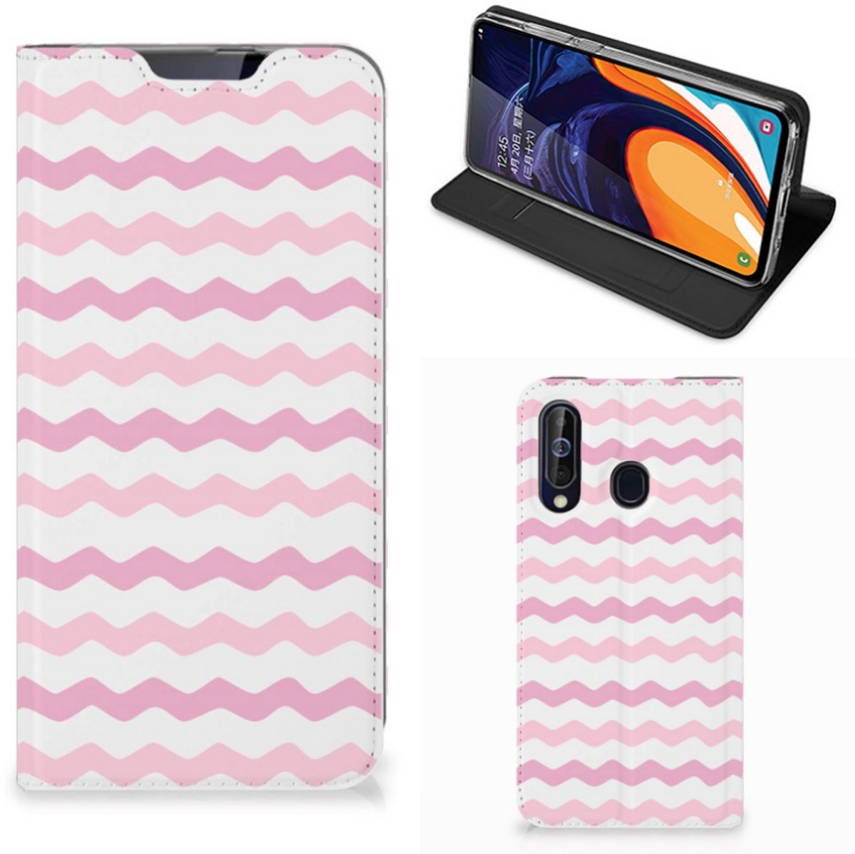 Samsung Galaxy A60 Hoesje met Magneet Waves Roze