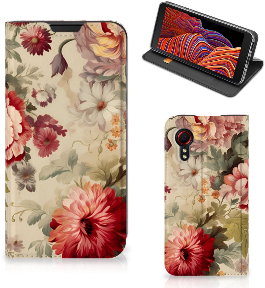 Smart Cover voor Samsung Galaxy Xcover 5 Bloemen