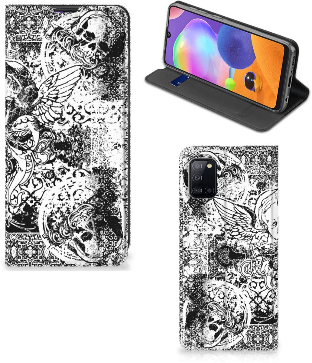 Mobiel BookCase Samsung Galaxy A31 Skulls Angel