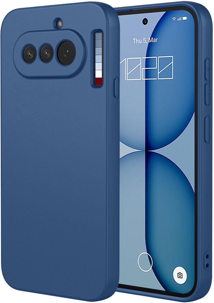 MobyDefend Hoesje - Geschikt voor Nothing Phone (4a) - Matte Siliconen Backcover - Blauw