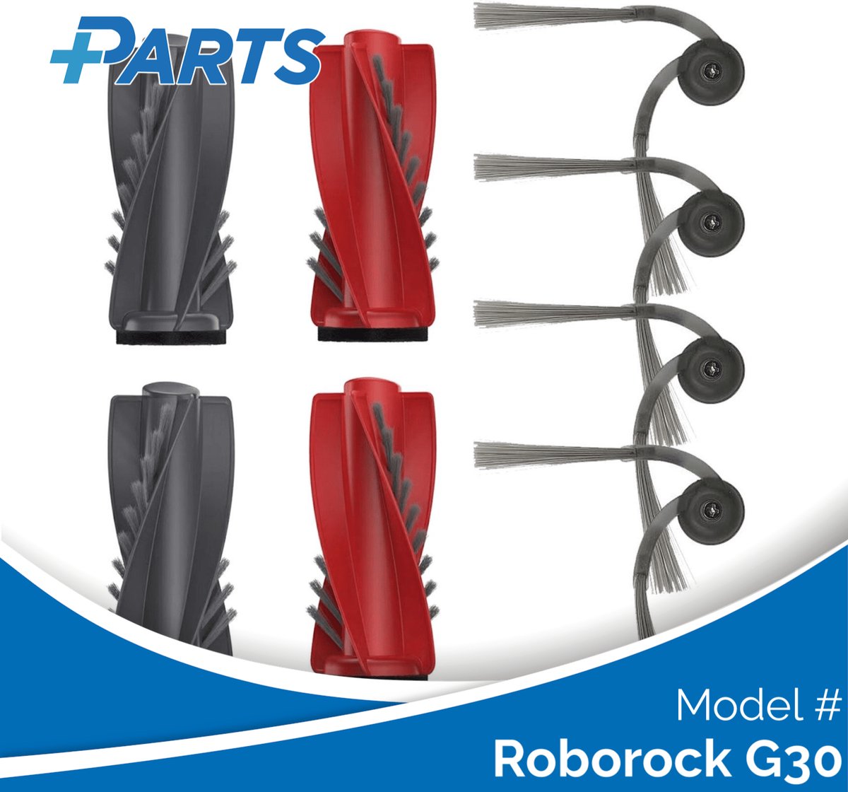 Roborock G30 Borstels (6 Stuks, Plus.Parts® alternatief voor 8.02.0363)