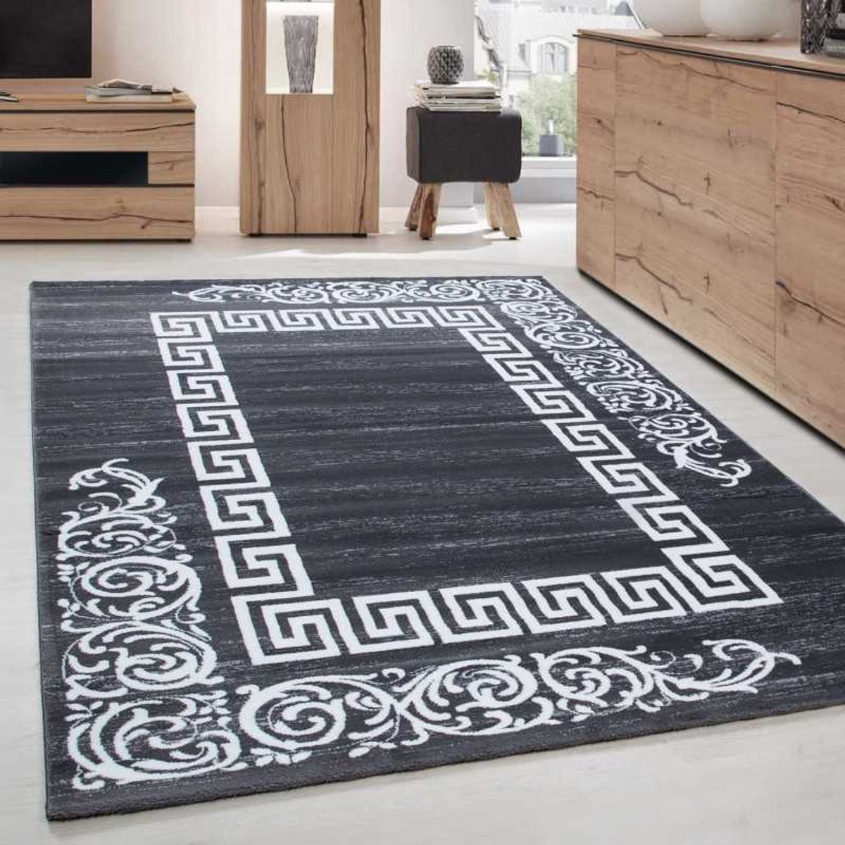 TapisTrend Designer tapijt Grijs 120x170 cm Modern design vloerkleed voor de woonkamer, elegant Miami 6620
