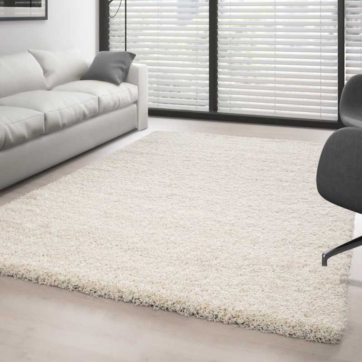 Hoogpolig vloerkleed, effen kleur: CRÈME 160x230 cm