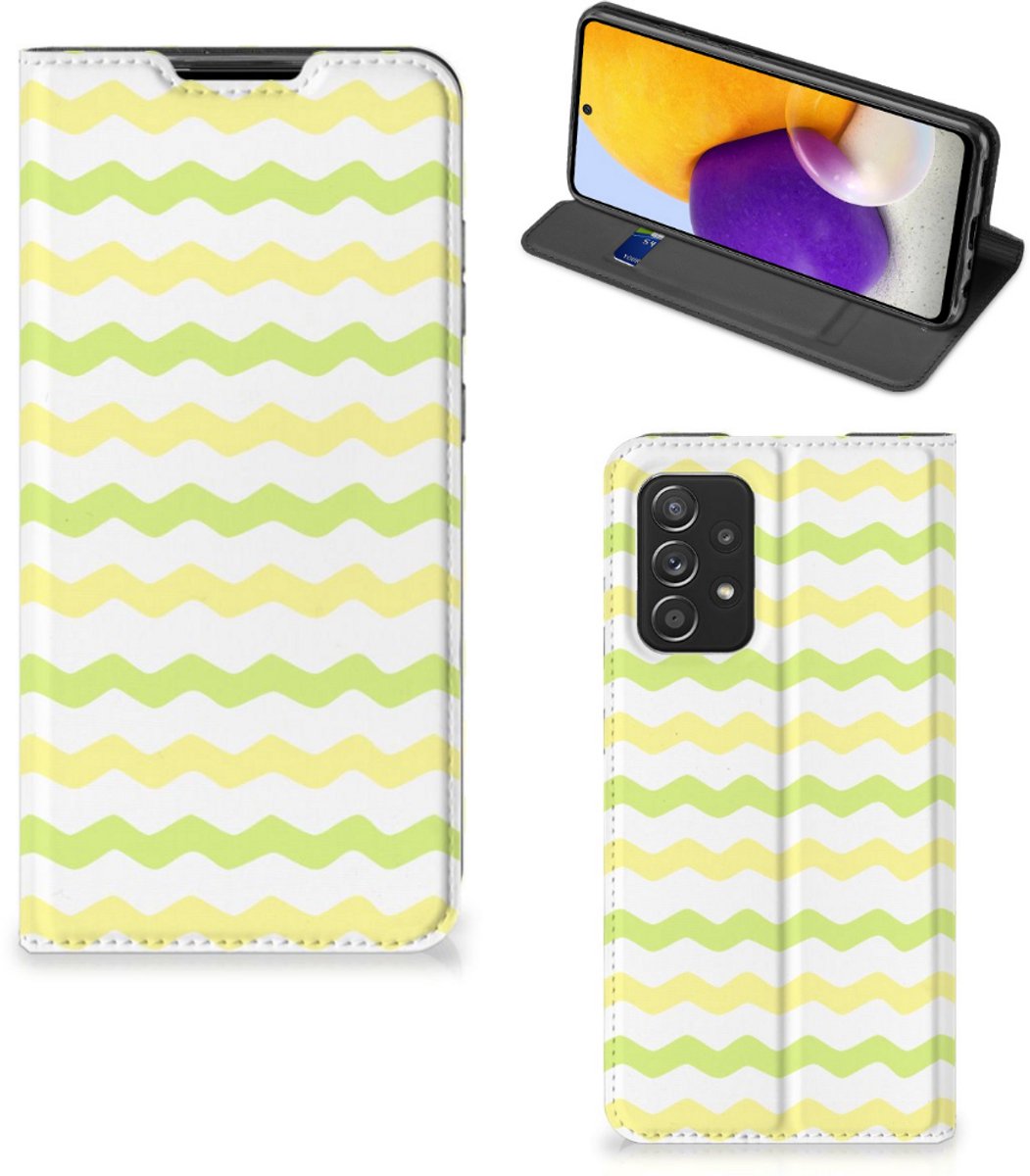 Samsung Galaxy A72 (5G/4G) Hoesje met Magneet Waves Yellow