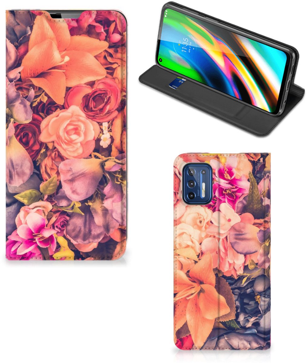 Motorola Moto G9 Plus Smart Cover Bosje Bloemen