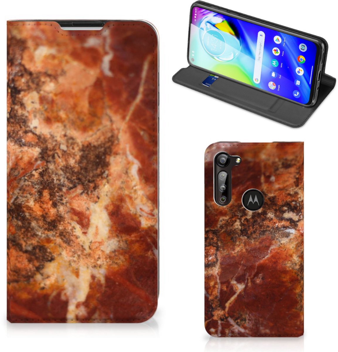 Motorola Moto G8 Power Standcase Marmer Bruin