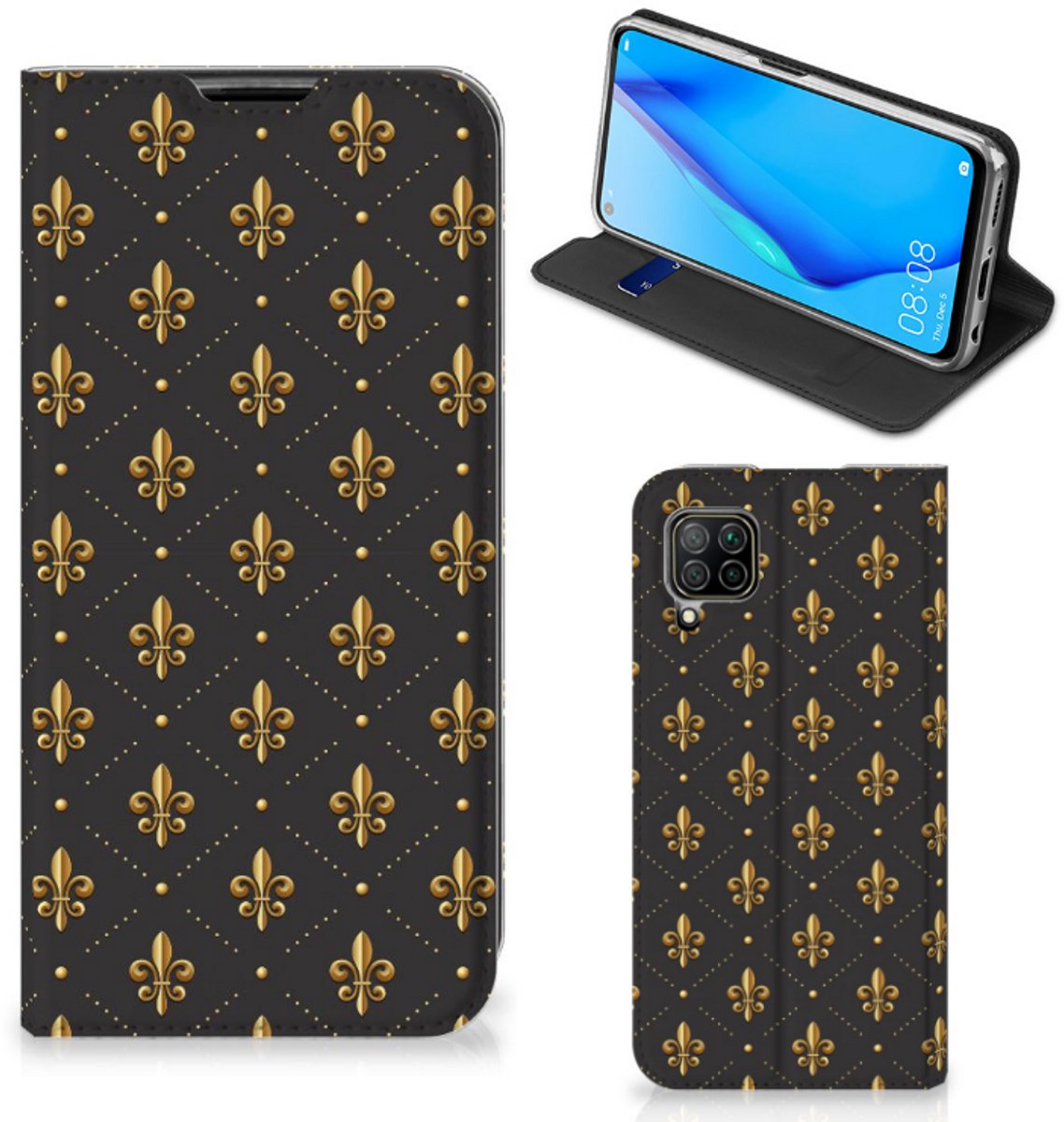Huawei P40 Lite Hoesje met Magneet Franse Lelie