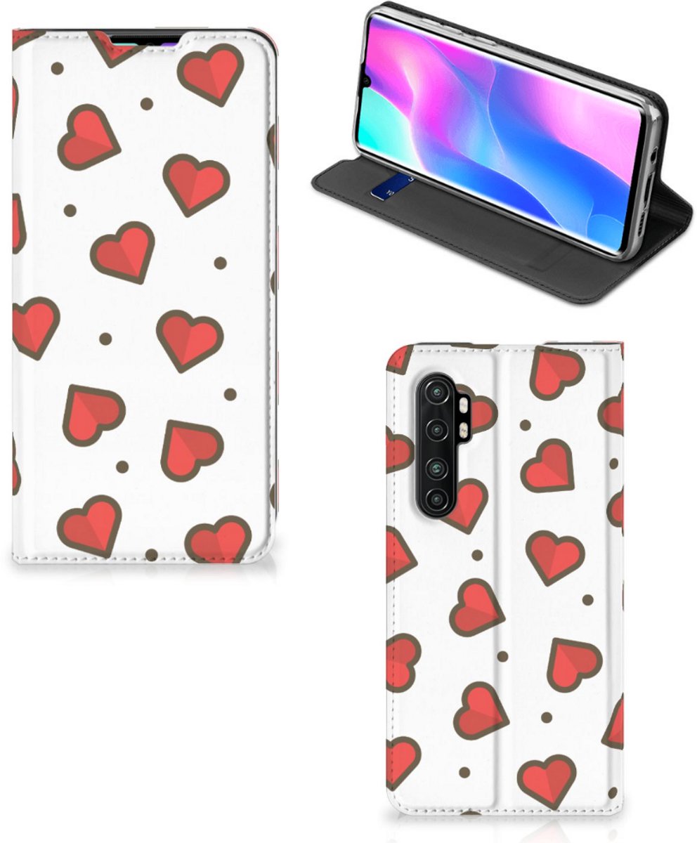 Xiaomi Mi Note 10 Lite Hoesje met Magneet Hearts