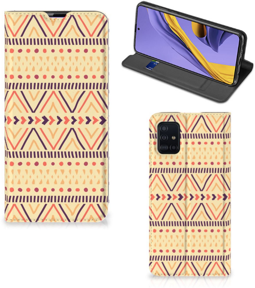 Samsung Galaxy A51 Hoesje met Magneet Aztec Yellow
