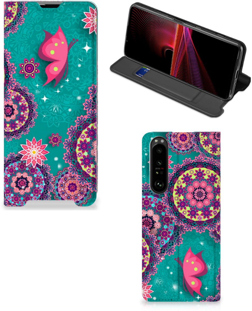 Sony Xperia 1 III Bookcase Cirkels en Vlinders