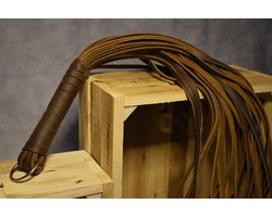 Flogger Hardtail - 24 tails – Echt Leder - BDSM – Seks zweep – Bondage – Sm zweep – 2 tinten bruin- Dominantie Sexspeeltjes voor Koppels - BDSM Sex Toys Vrouwen en Mannen