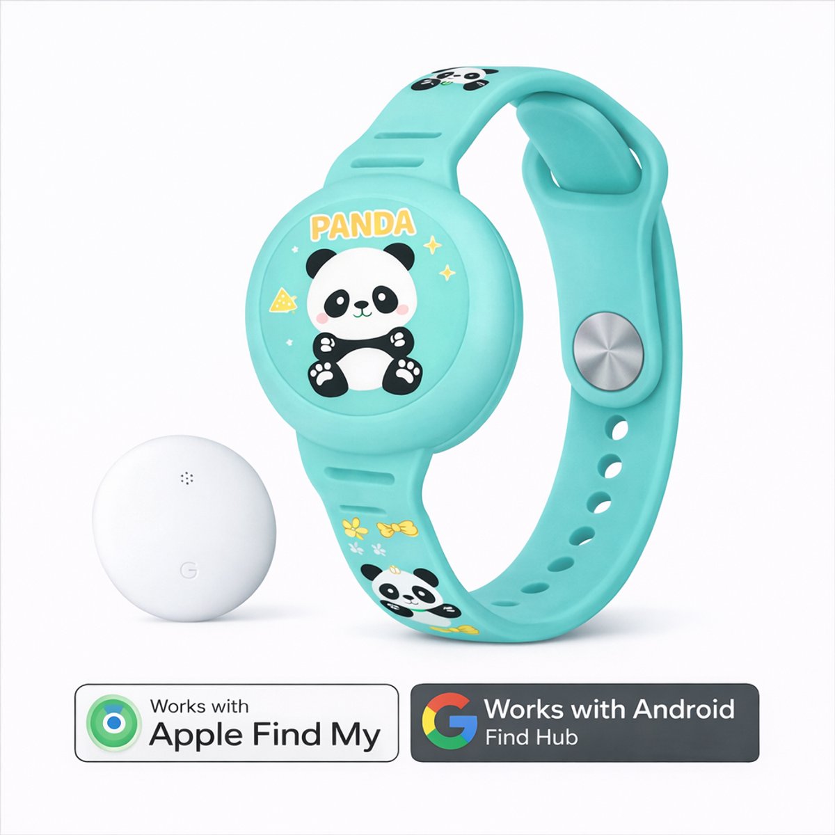 Kinder horloge - GPS armband - Werkt met Apple Find My - Armband inclusief tracker - Met Geluidssignaal - Waterdicht