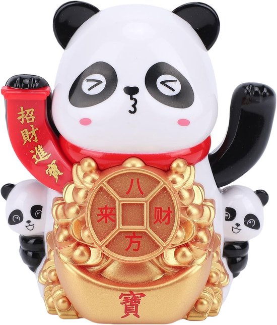 Allecto - Panda-beeldje - Zonne-energie - Automatisch Zwaaiend - Armornament - Panda-standbeeld - Autodashboard - Bureaudecoratie - Geschikt voor B...