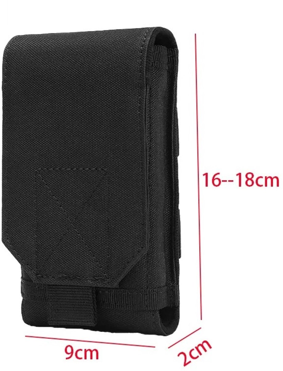 WiseGoods Premium 6 Inch Universele Tactische Telefoon Holster / Heuptas - Draagtas Voor Smartphone & Accessoires - Hoes Zwart