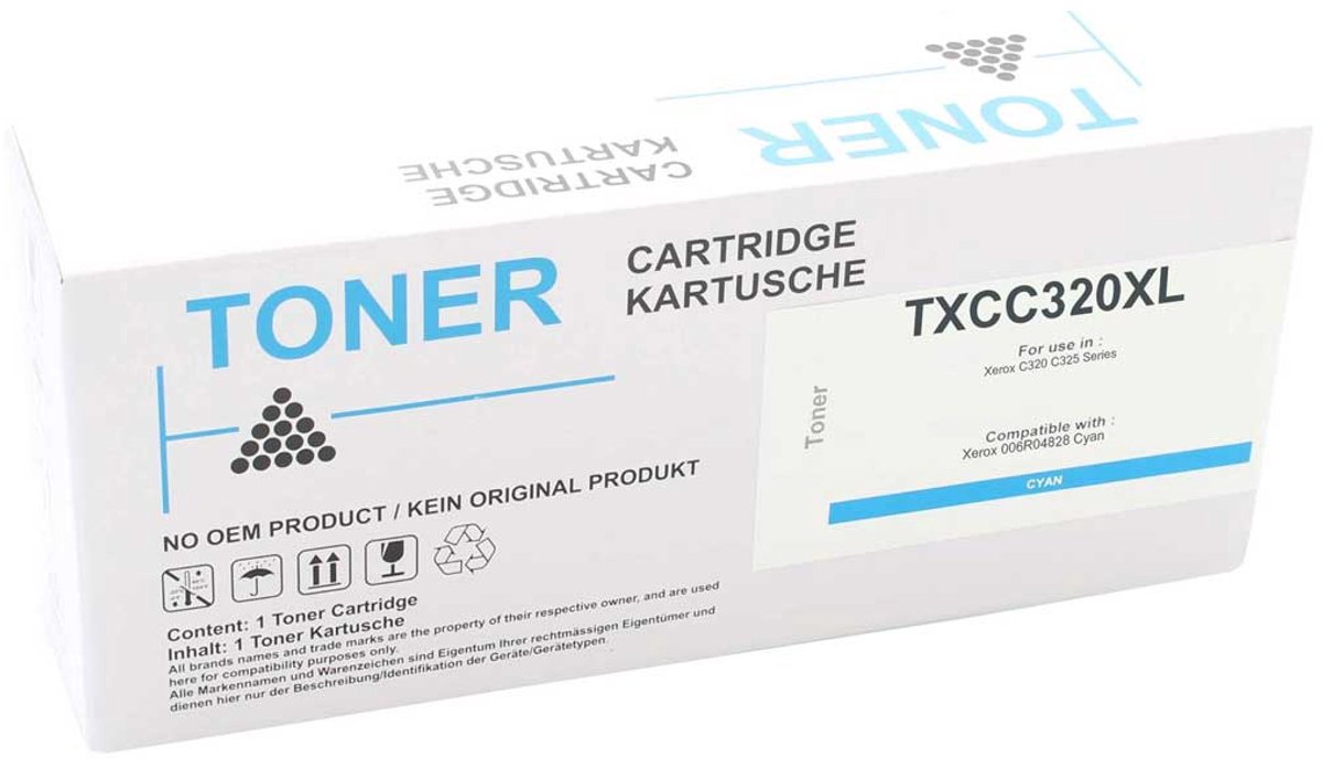 Xerox TXCC320XL - Toner Cyaan - 5.500 pagina's - Huismerk Compatible - Geschikt voor Xerox C 320 Xerox C 320 dn Xerox C 320 dni Xerox C 325 Xerox C 325 dn Xerox C 325 dni