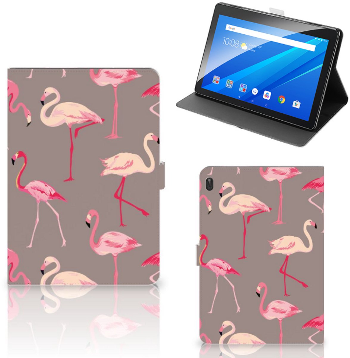 Lenovo Tab E10 Flip Case Flamingo