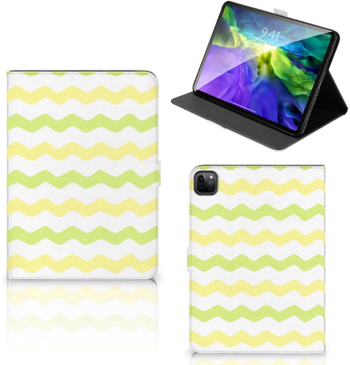 iPad Pro 11 2020/2021/2022 Tablet Hoes Waves Yellow