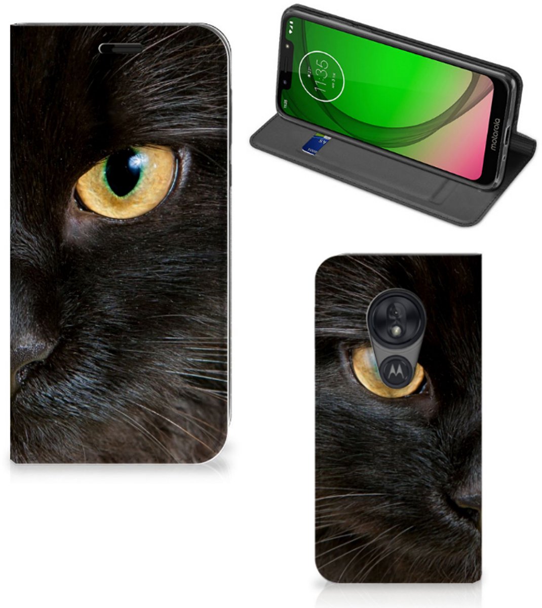 Motorola Moto G7 Play Hoesje maken Zwarte Kat
