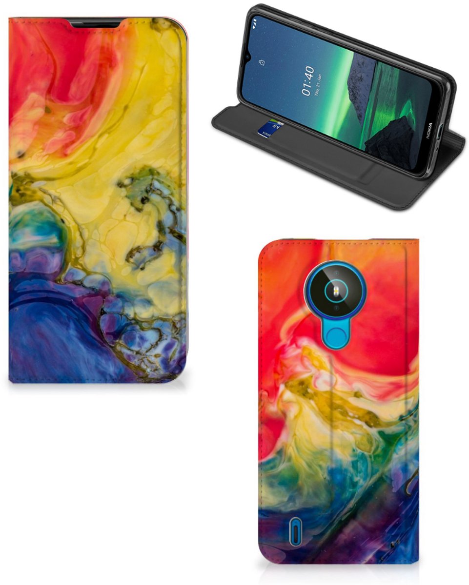 Book Case voor Bookcase Nokia 1.4 Watercolor Dark