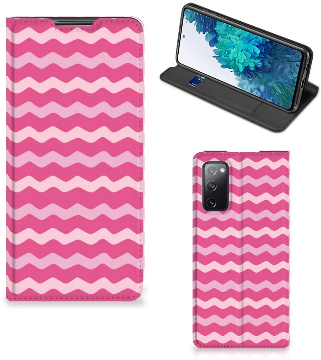 Book Case voor Samsung Galaxy S20 FE Hoesje met Magneet Waves Pink