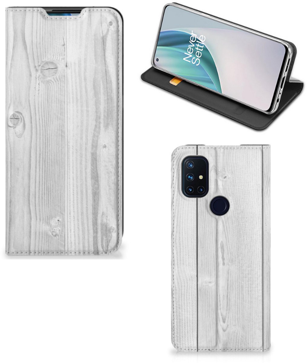 OnePlus Nord N10 5G Book Wallet Case White Wood