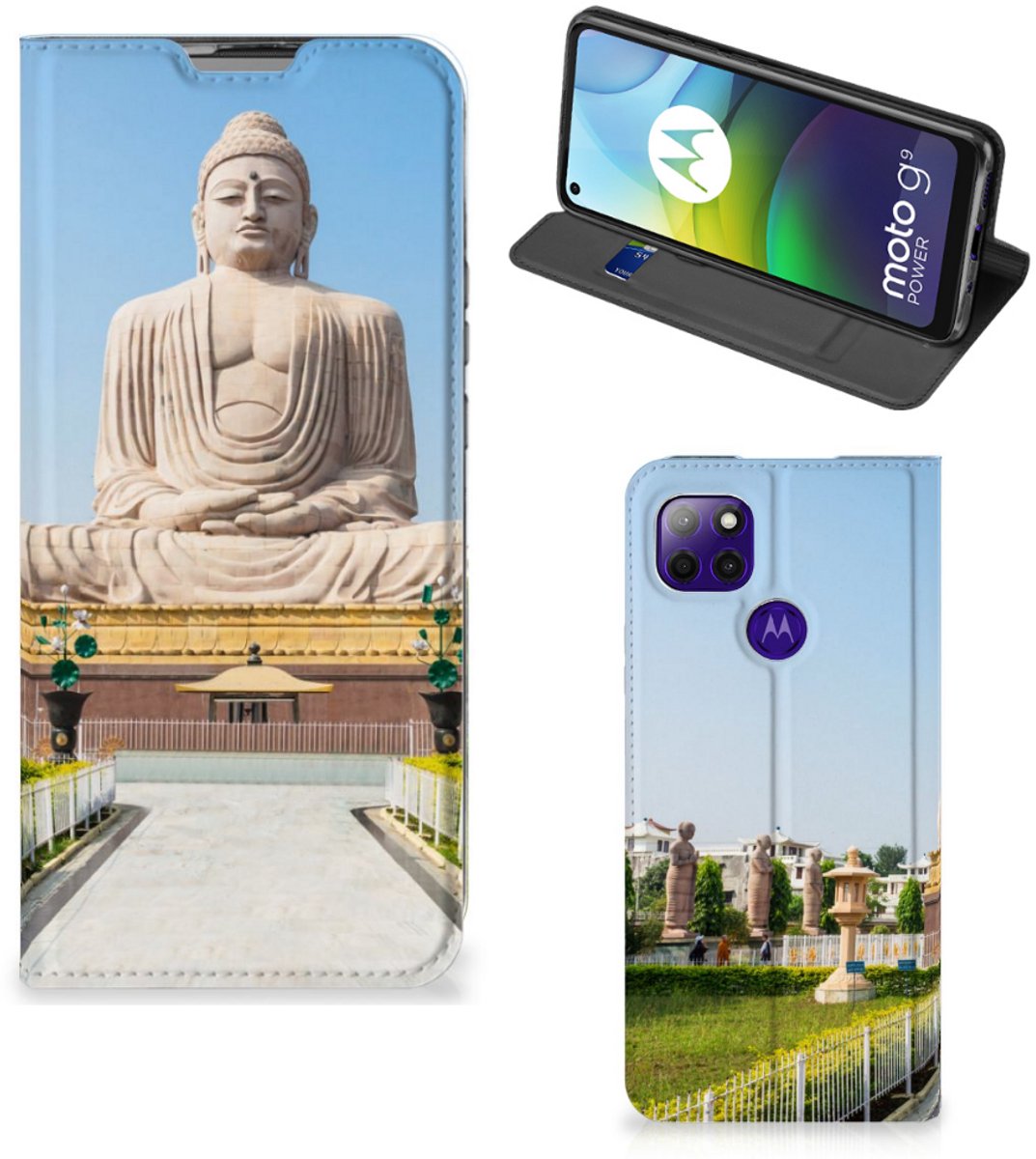 Book Case voor Motorola Moto G9 Power Book Cover Boeddha