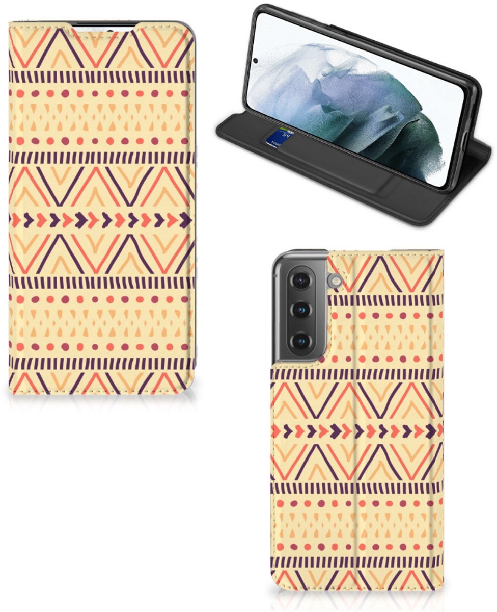 Samsung Galaxy S21 FE Hoesje met Magneet Aztec Yellow