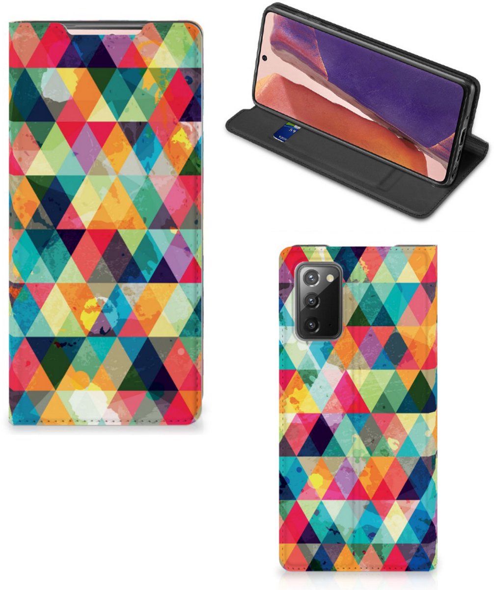 Samsung Galaxy Note20 Hoesje met Magneet Geruit